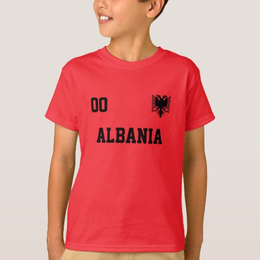 Albanië aangepaste naam en nummer Football jersey T-shirt (Voorkant)