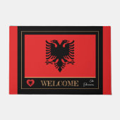 Albanië & Albanees Vlag huis matten / sport Welkom (Voorkant)