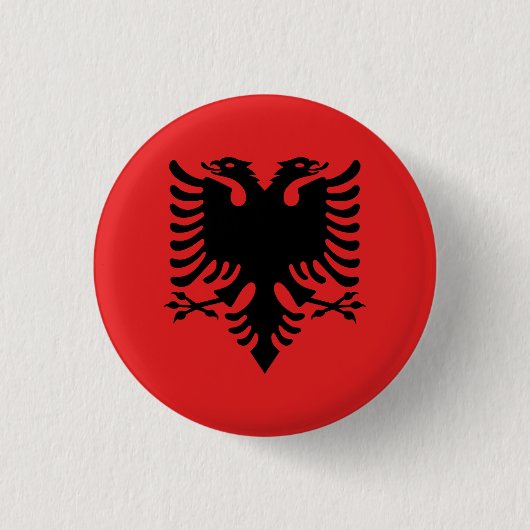 Albanië (Albanees) Vlag Ronde Button 3,2 Cm (Voorkant)
