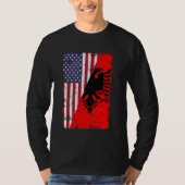 Albanië Albanese Amerikaanse vlag Pride Roots  T-shirt (Voorkant)