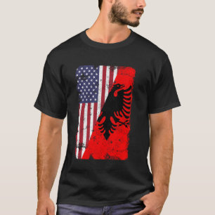 Albanië Albanese Amerikaanse vlag Pride Roots  T-shirt