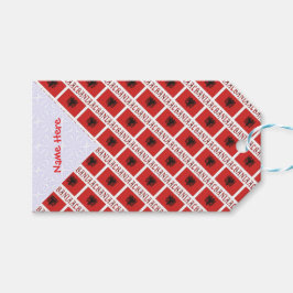 Albanië Albanese vlag betegeld rood gepersonalisee Cadeaulabel