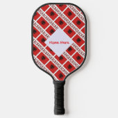 Albanië Albanese vlag betegelde rode personalisati Pickleball Paddle (Voorkant)