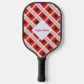 Albanië Albanese vlag betegelde rode personalisati Pickleball Paddle (Achterkant)