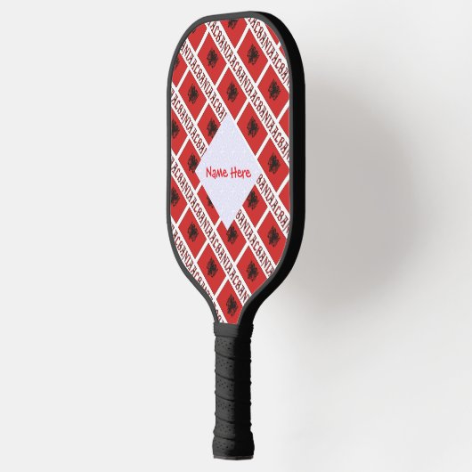 Albanië Albanese vlag betegelde rode personalisati Pickleball Paddle (Links)