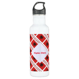 Albanië Albanese vlag betegelde rode personalisati Waterfles