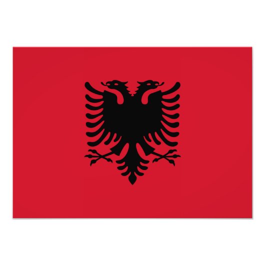 Albanië - Albanese vlag Foto Afdruk (Voorkant)