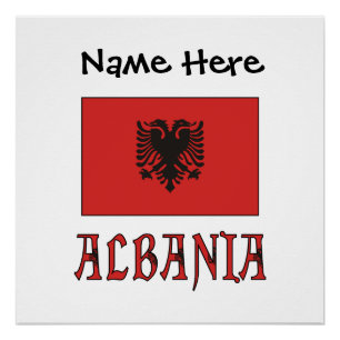 Albanië Albanese Vlag Gepersonaliseerde Tekst Perfect Poster