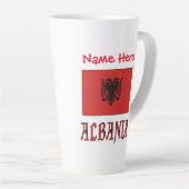 Albanië Albanese vlag rode personalisatie groot Latte Mok (Rechterhoek)