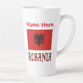Albanië Albanese vlag rode personalisatie groot Latte Mok (Rechts)