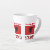 Albanië Albanese vlag rode personalisatie Latte Mok (Rechterhoek)