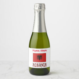 Albanië Albanese vlag rode personalisatie Sparkling Wijnetiket
