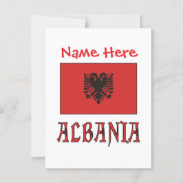 Albanië Albanese vlag rood gepersonaliseerd Briefkaart