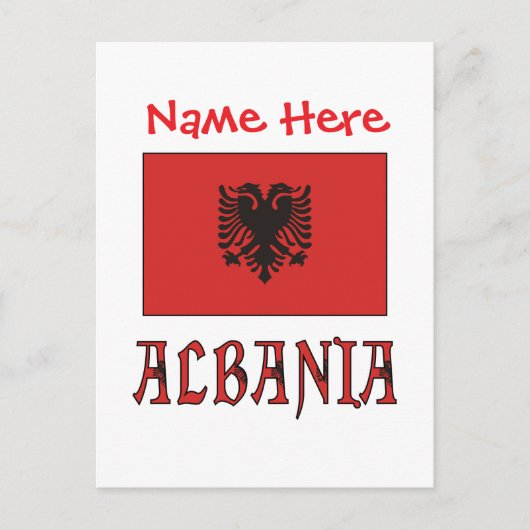Albanië Albanese vlag rood gepersonaliseerd Briefkaart (Voorkant)