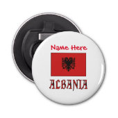 Albanië Albanese vlag rood gepersonaliseerd Button Flesopener (Voorkant)