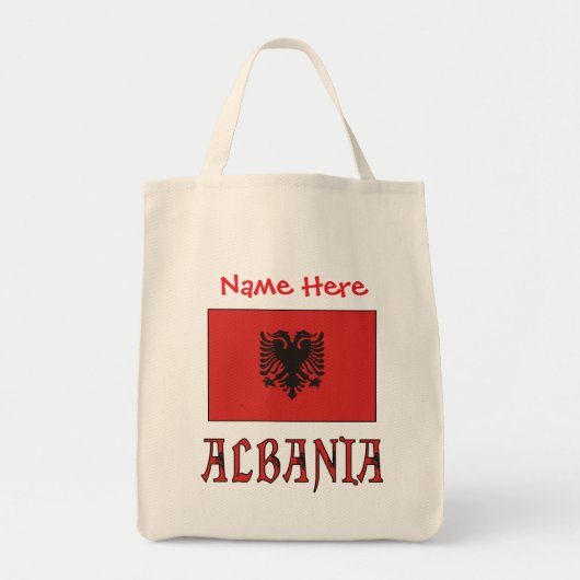 Albanië Albanese vlag rood gepersonaliseerd Tote Bag (Voorkant)