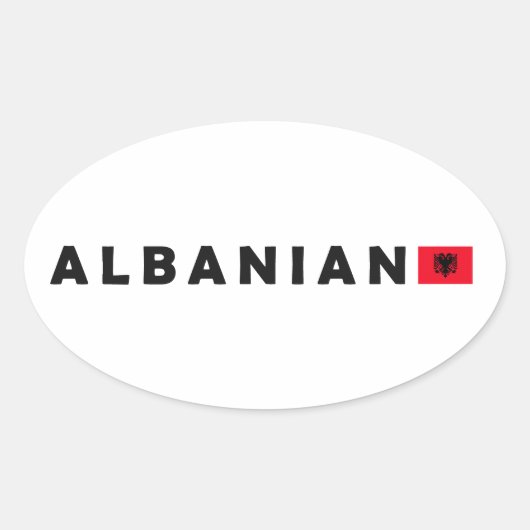 Albanië, Albanië Ovale Sticker (Voorkant)