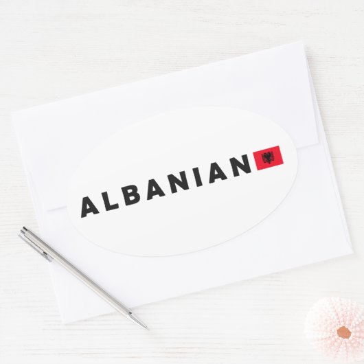 Albanië, Albanië Ovale Sticker (Envelop)
