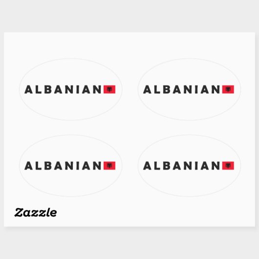 Albanië, Albanië Ovale Sticker (Vel)