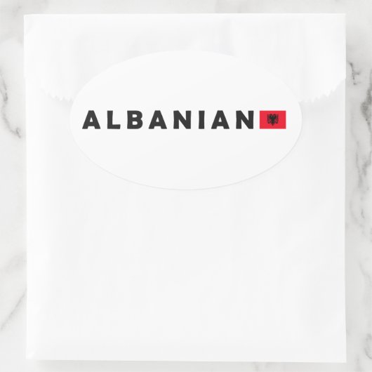 Albanië, Albanië Ovale Sticker (Tas)