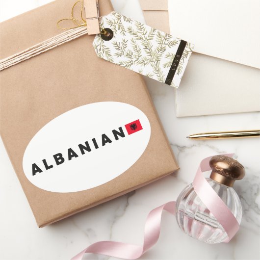 Albanië, Albanië Ovale Sticker (Geschenken)