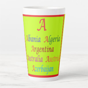 Albanië Algerije Australië Argentinië kalkgroen Latte Mok