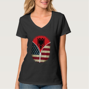 Albanië Amerikaanse Vlag - USA Albanese Rits T-shirt