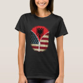 Albanië Amerikaanse Vlag - USA Albanese Rits T-shirt (Voorkant)