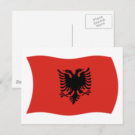 Albanië Briefkaart vlag (Voorkant / Achterkant)