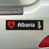 Albanië Bumpersticker Markthart + Kaart (Op auto)