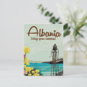 Albanië Camera Vintage reisposter Briefkaart (Staand voorkant)