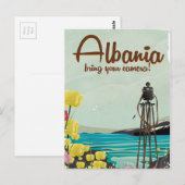 Albanië Camera Vintage reisposter Briefkaart (Voorkant / Achterkant)
