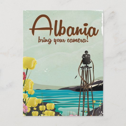 Albanië Camera Vintage reisposter Briefkaart (Voorkant)