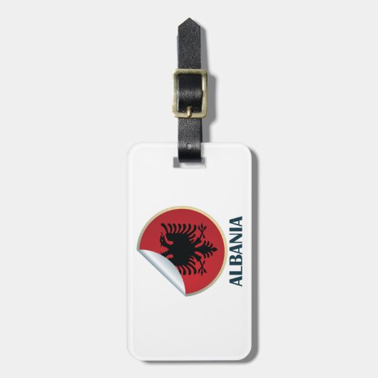 Albanië Double Headed Eagle Embleem Bagagelabel (Voorkant verticaal)