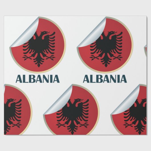Albanië Double Headed Eagle Embleem Cadeaupapier (Vlak)