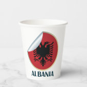 Albanië Double Headed Eagle Embleem Papieren Bekers (Voorkant)