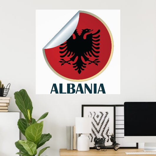 Albanië Double Headed Eagle Embleem Poster (Thuiskantoor)