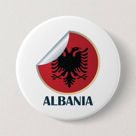Albanië Double Headed Eagle Embleem Ronde Button 7,6 Cm (Voorkant)