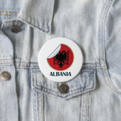 Albanië Double Headed Eagle Embleem Ronde Button 7,6 Cm (In situ)