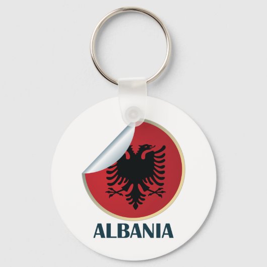 Albanië Double Headed Eagle Embleem Sleutelhanger (Voorkant)