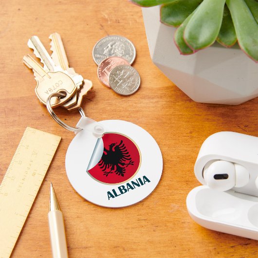 Albanië Double Headed Eagle Embleem Sleutelhanger