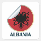 Albanië Double Headed Eagle Embleem Vierkante Sticker (Voorkant)
