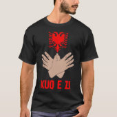 Albanië Eagle Handteken voor Albanees en Kosovaars T-shirt (Voorkant)