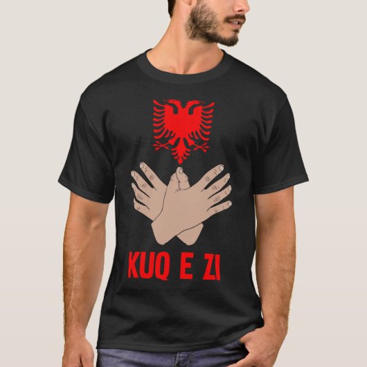 Albanië Eagle Handteken voor Albanees en Kosovaars T-shirt (Voorkant)