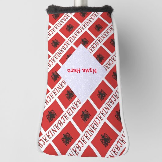 Albanië en Albanese vlag betegeld rood personalise Golfheadcover (Draai 90)