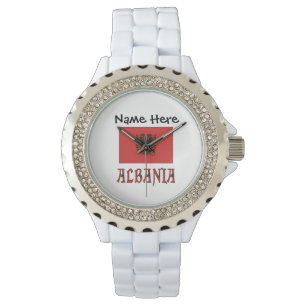 Albanië en Albanese Vlag Gepersonaliseerd  Horloge