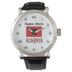 Albanië en Albanese Vlag Gepersonaliseerd  Horloge