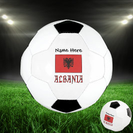 Albanië en Albanese vlag met uw naam Voetbal