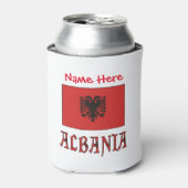 Albanië en Albanese Vlag Rode Personalisatie Blikjeskoeler (Blikje Voorkant)