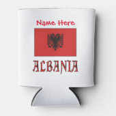 Albanië en Albanese Vlag Rode Personalisatie Blikjeskoeler (Voorkant)